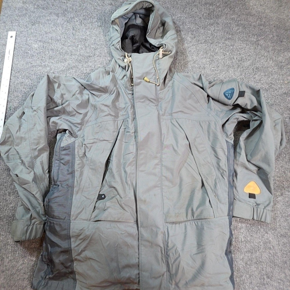 Nike ACG Ski Jacket Mens Medium Gray Hooded Full Zip Hiking Outdoor Winter